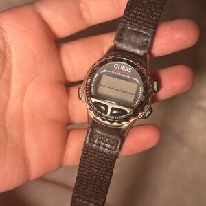 GUESS Silver and Black Digital Smartwatch